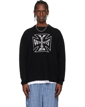 Vetements Double Biker Cross Logo Sweater - Black