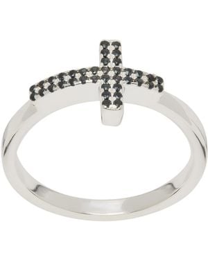 Stolen Girlfriends Club Ssense Exclusive Dusted Cross Ring - Metallic