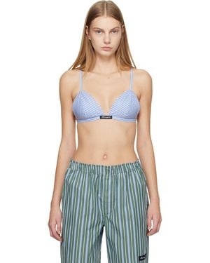 HOMMEGIRLS Shirting Bralette - Blue