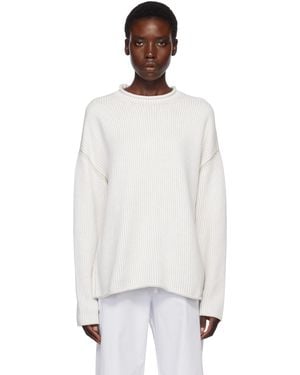 Lauren Manoogian Pull Fade Gris À Bords Roulés - Noir