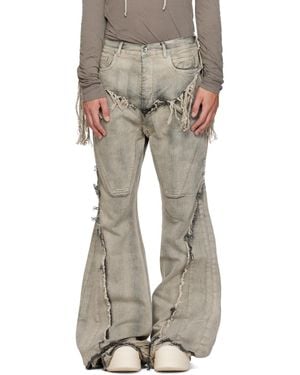Rick Owens Tower Slivered Bootcut Jeans - Natural