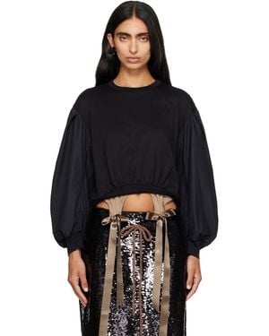 Simone Rocha Puff Sleeve Balloon Long Sleeve T-Shirt - Black