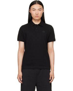 Moncler Logo Cotton Piquet Polo - Black