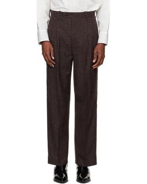 NULLUS Woolen Layered Tapered Pants - Brown