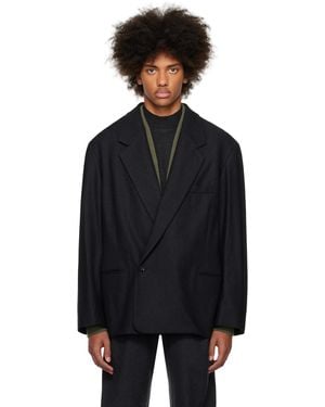 Lemaire Maxi Double Breasted Blazer - Black