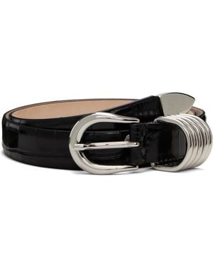 DEHANCHE Hollyhock Croco Belt - Black