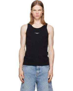 Givenchy Paris' Print Cotton Tank Top - Black