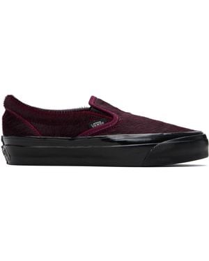 Vans Burgundy Premium Classic Slip-On Sneakers - Black