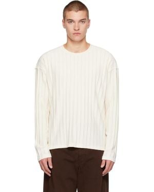 mfpen Off- Round Neck Jumper - White