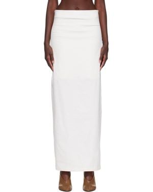Issey Miyake Off- Allow Maxi Skirt - White