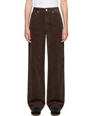 DUNST 90S Wide Corduroy Jeans - Brown