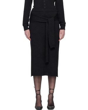Lemaire Trompe L'Oeil Midi Skirt - Black