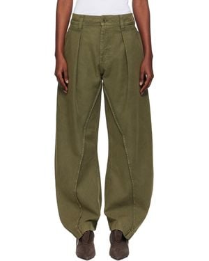 JW Anderson Khaki Twisted Seam Trousers - Green