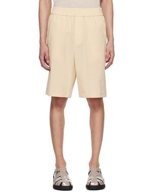 Ami Paris Elasticized Waist Shorts - Natural