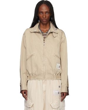 Maison Mihara Yasuhiro Khaki Front Back Combined Zip-Up Jacket - Natural