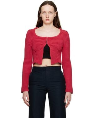 RECTO. Chunky Cardigan - Red