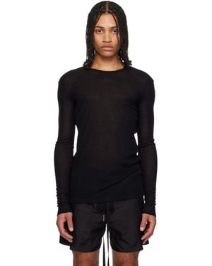 Ann Demeulemeester ブラック Greg スリムフィット 長袖Tシャツ