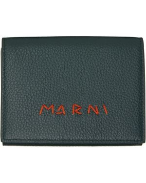 Marni Mending' Leather Trifold Wallet - Green