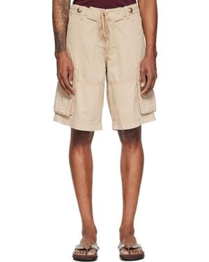 Raimundo Langlois Double Fly Cargo Shorts - Natural