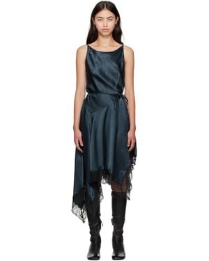 Acne Studios Satin Lace Midi Dress - Black