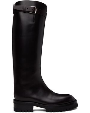 Ann Demeulemeester Burgundy Nes Riding Boots - Black