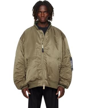 Vetements Khaki Alpha Industries Edition Cut-Up Reversible Jacket - Green