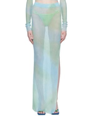 Off-White c/o Virgil Abloh Blue Tie-dye Midi Skirt