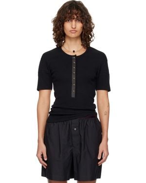 Lemaire Fitted Jersey Henley - Black