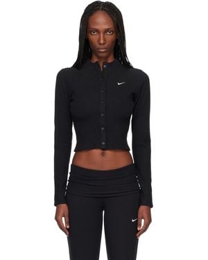 Nike Chill Knit Wide Rib Cardigan - Black