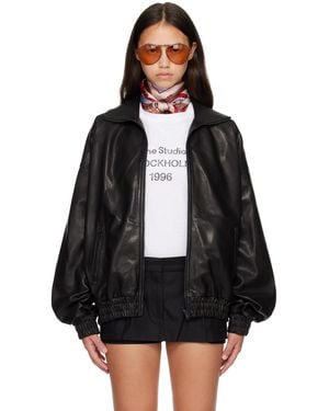 Acne Studios Blouson Noir En Cuir