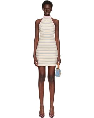 Amiri Ma Striped Halter Minidress - White