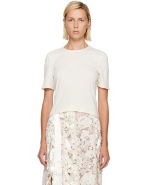 Simone Rocha Off- Cropped Pointelle T-Shirt - White