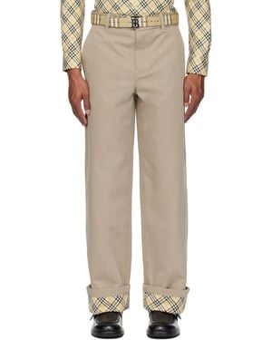 Burberry Cotton Carpenter Trousers - Natural