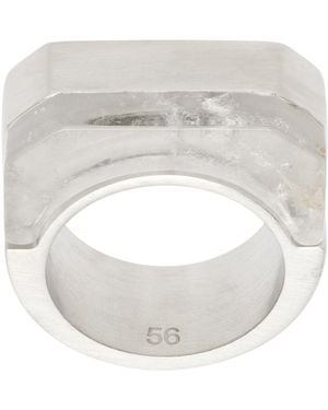 Rick Owens Bague À Hématite - Blanc