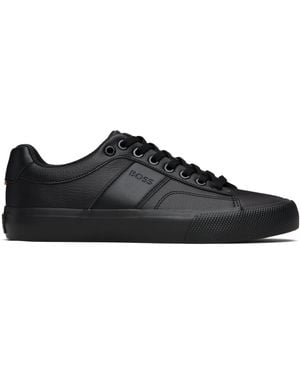 BOSS Baskets Noires En Cuir Synthétique À Logo Contrastant