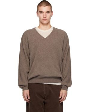 Ssstein Pure Cashmere V-Neck Jumper - Brown
