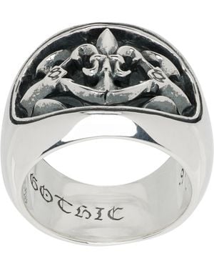 Yohji Yamamoto Lily-Anchor Oval Ring - Metallic