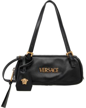 Versace Tag' Nappa Bowling Mini Bag - Black