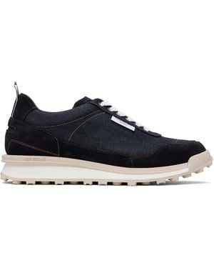Thom Browne Selvedge Denim Tech Runner Alumni Trainers - Black