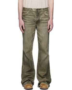 Cout de la Liberte Khaki Jimmy Ecru Twill Flare Jeans - Multicolor