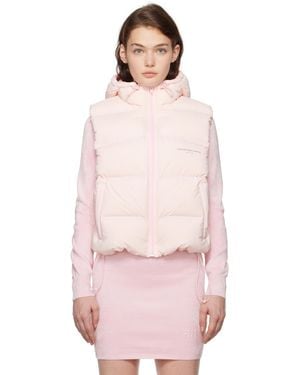 Alexander Wang Cropped Hooded Puffer Vest With Reflective Logo - Pink