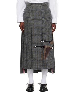 Thom Browne Classic Pleated Maxi Skirt - Black
