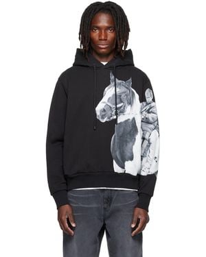 Simone Rocha Boxy Pony Kid Print Hoodie - Black
