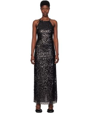 MSGM Black Sequin Maxi Dress