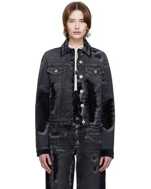 Jean Paul Gaultier 'The Flocked' Denim Jacket - Black