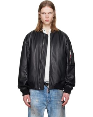 DSquared² Leather Bomber Jacket - Black