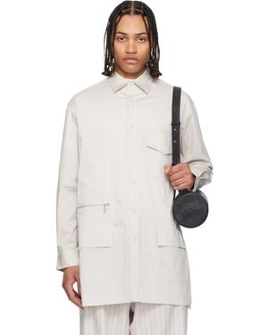 Y-3 Taupe Ls Shirt - White