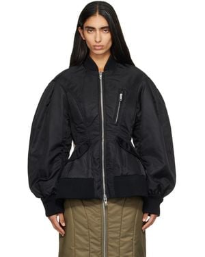 Simone Rocha Padded Sculpted Bomber Jacket - Black