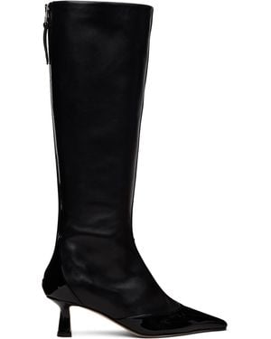 Aeyde Alexis Dual-Tone Tall Boots - Black