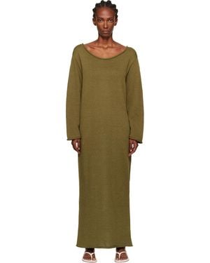 The Elder Statesman Nora Lite Oversized Ls Maxi Dress - Green